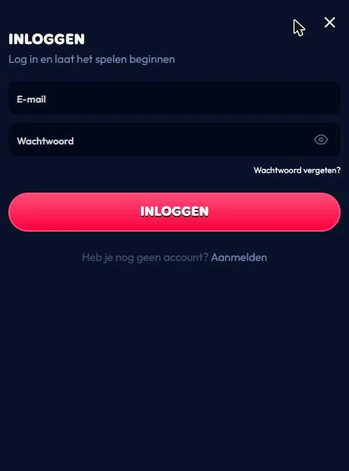 Inlogformulier op het scherm van een telefoon
